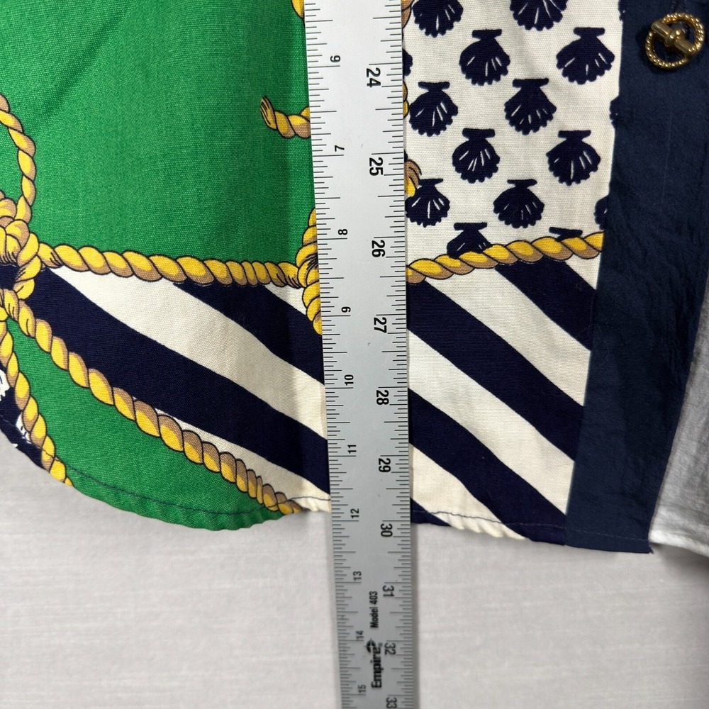Vintage Silver Threads Top Womens M Color Block Sail Boat Preppy Rope Old Money - Picture 9 of 11